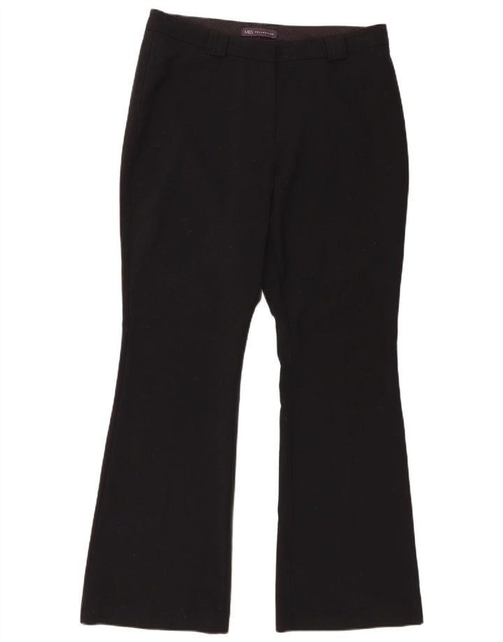 Marks & Spencer Womens Bootcut Suit Trousers UK 12 Medium W32 L30 Black