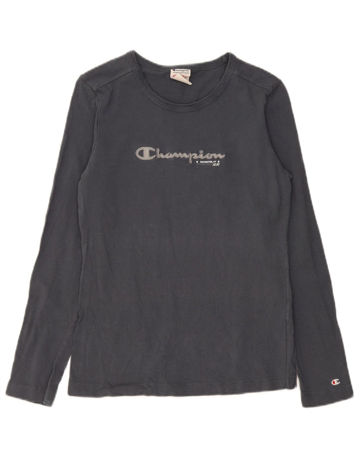 Champion Womens Heritage Classics Grafisk Top Langærmet UK 12 Mellemgrå