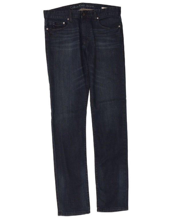 Jeans slim da donna Calvin Klein W32 L34 cotone blu navy