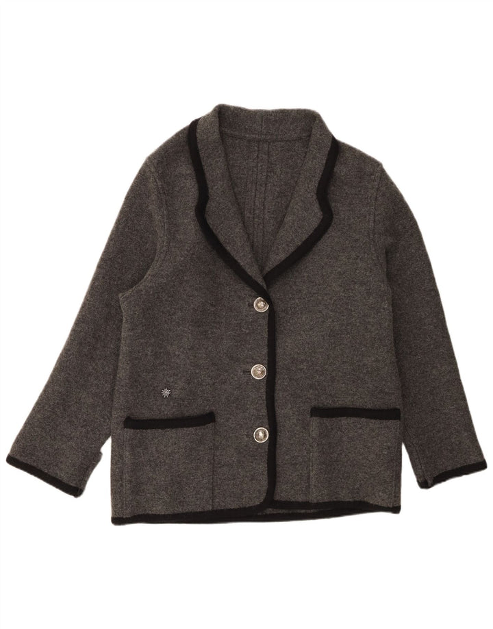 Vintage Damen 3-Knopf-Blazerjacke UK 38 Mittelgrau