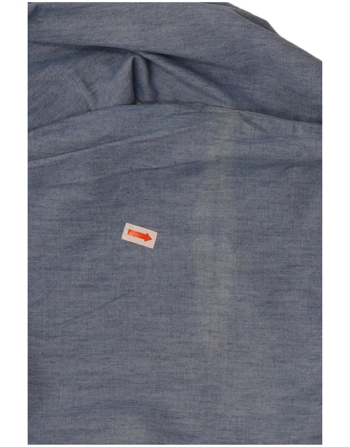 Izod Womens Denim Shirt UK 16 Large Blue Cotton