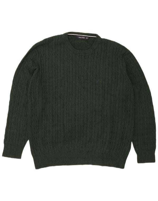 Pulover Nautica pentru bărbați cu gât crew pulover XL bumbac verde
