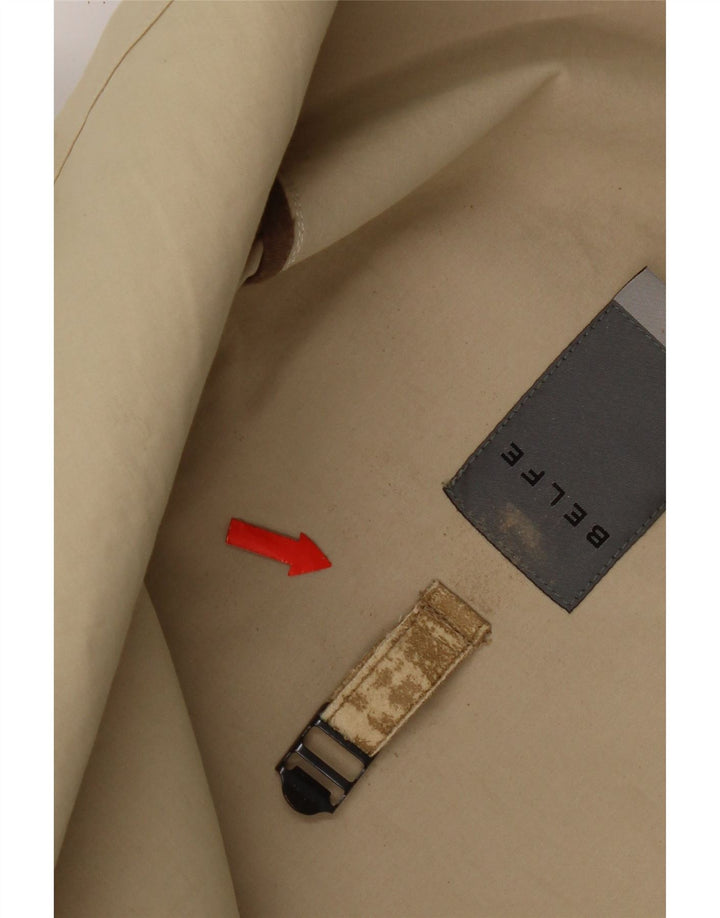 Belfe Mens Overcoat UK 42 XL Beige Cotton