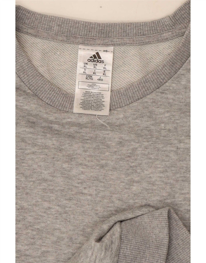 Adidas Mens Sweatshirt Jumper XL Grey Flecked Cotton