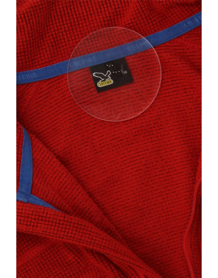 SALEWA Herren-Fleecepullover mit Reißverschluss am Hals, Größe L, Rot
