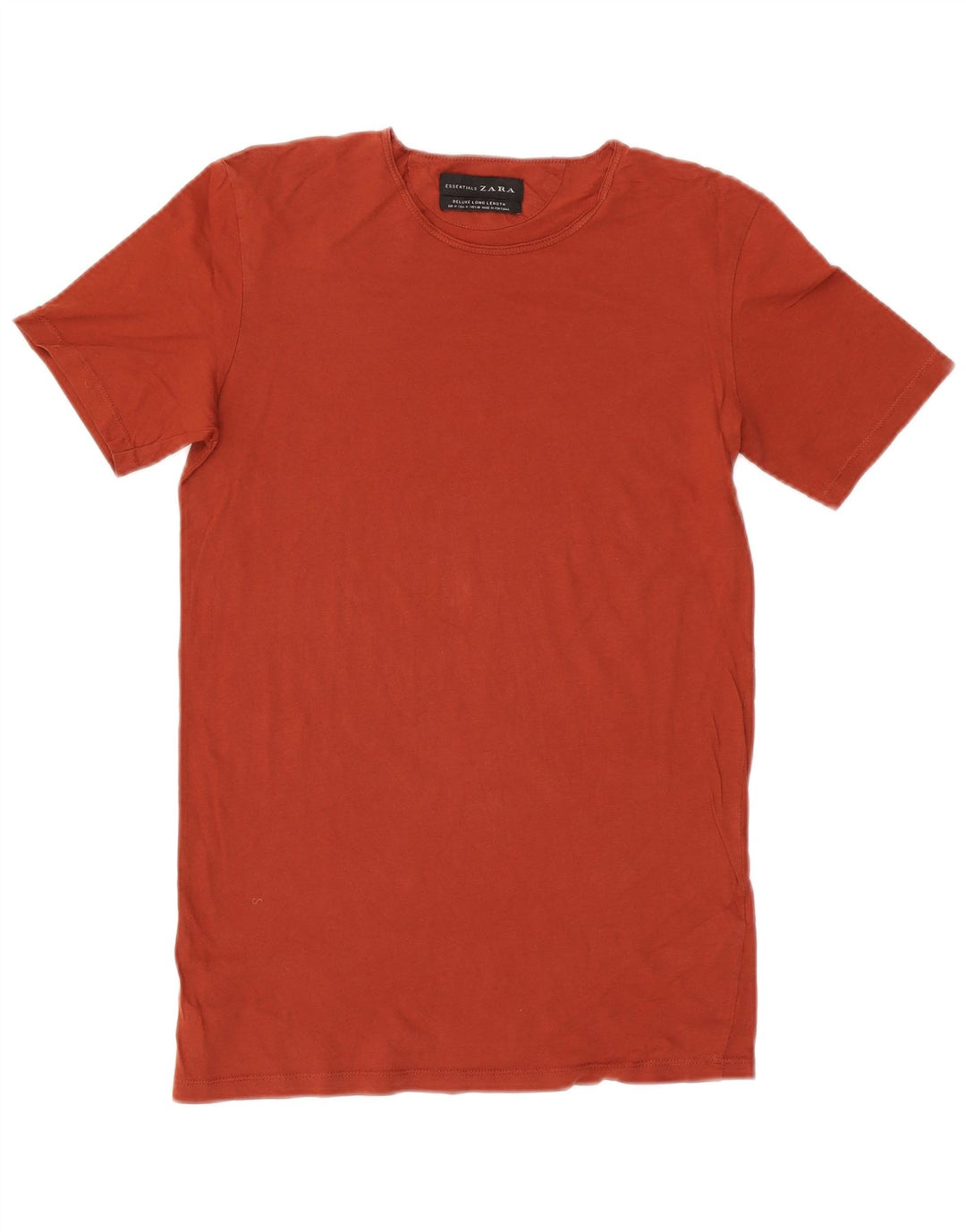 T-shirt lunga da donna Zara UK 14 cotone rosso medio