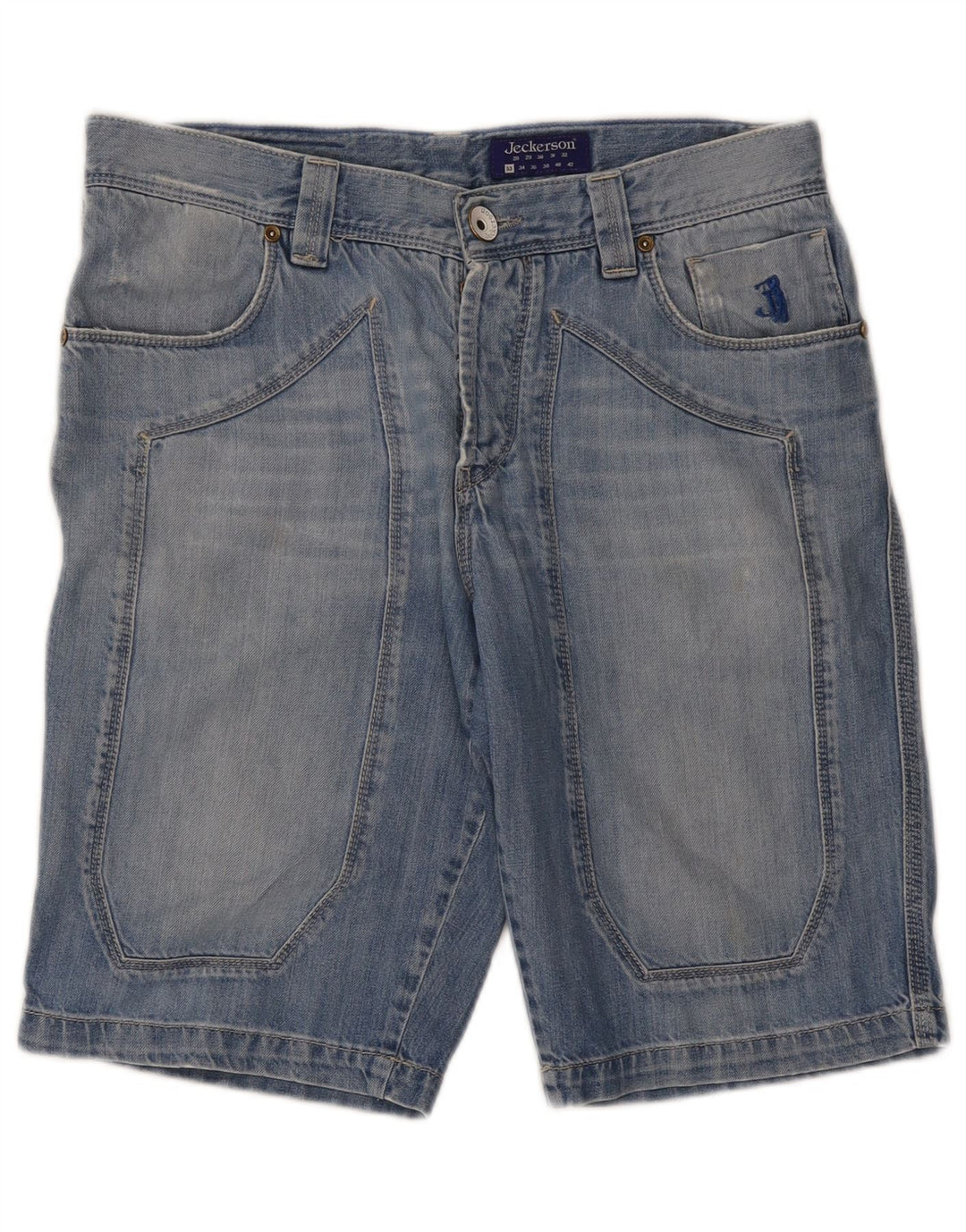 Jeckerson Mens Denim Shorts W33 Medium Blue