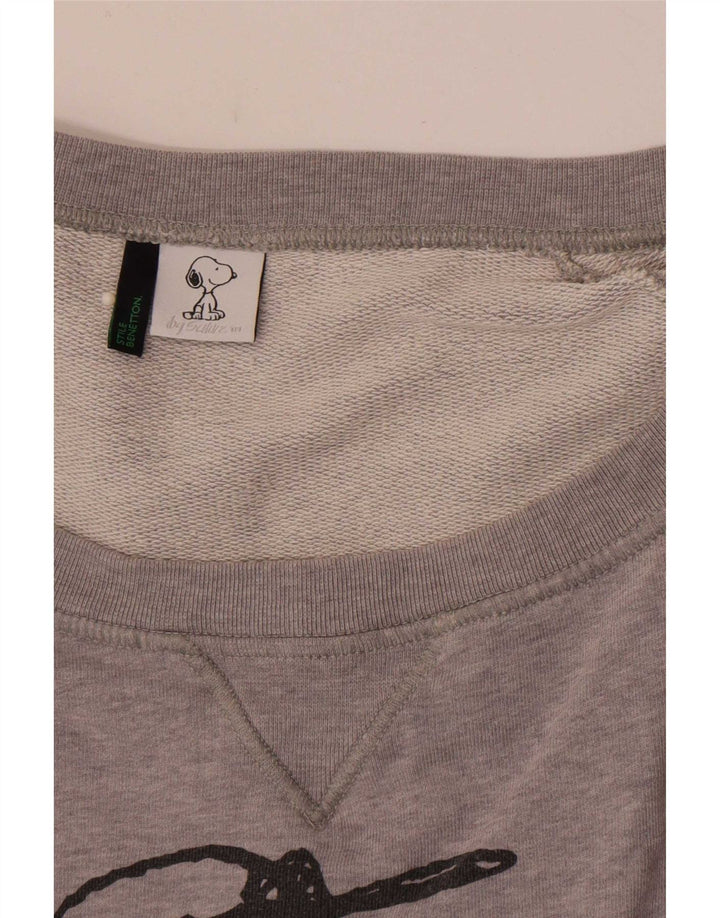 Felpa grafica da donna Benetton Peanuts Graphic Jumper UK 14 Grigio medio