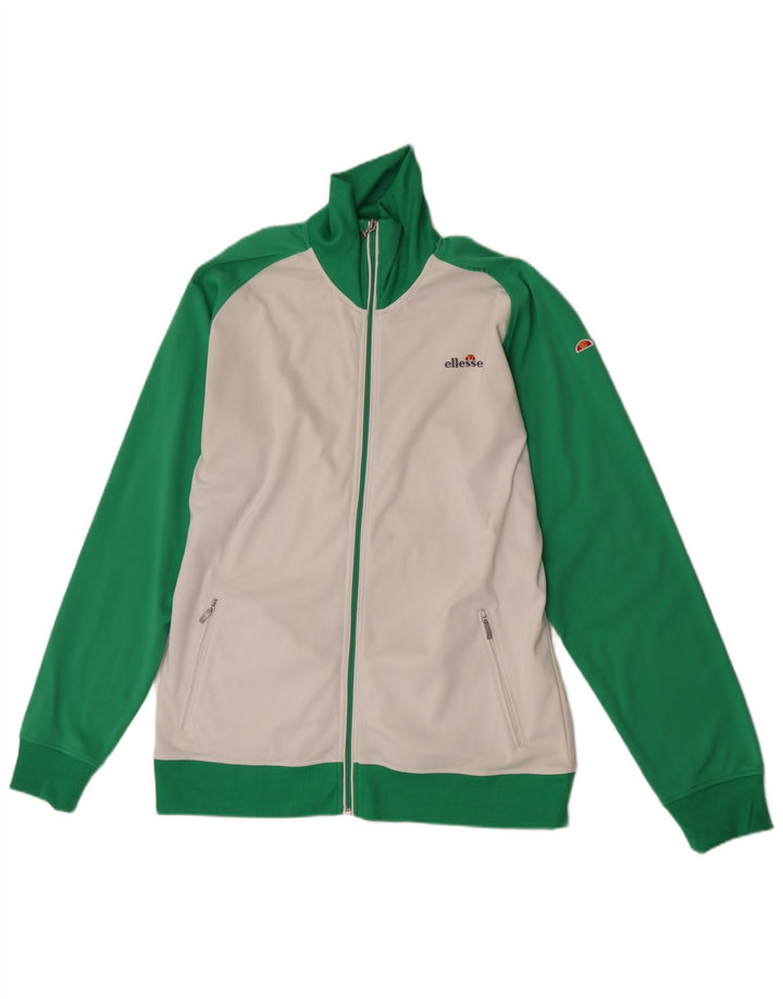 Ellesse Womens Tracksuit Top Jacket UK 20 2XL White Colourblock Polyester