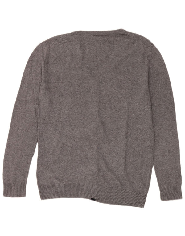 Maglione cardigan da donna Ellesse UK 14 grande cotone grigio
