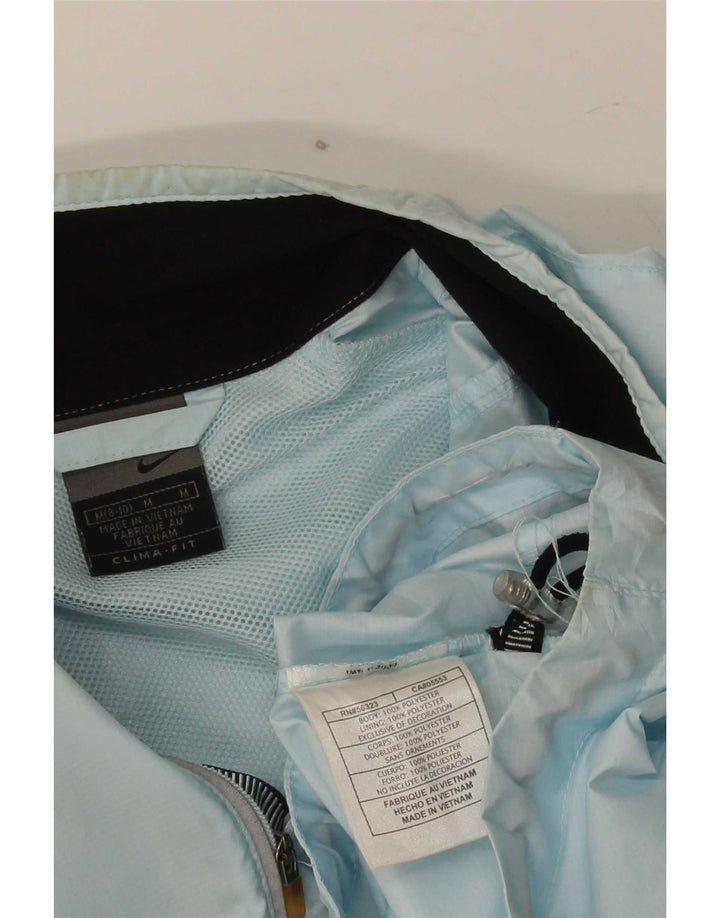 Nike Damen Pullover Trainingsanzug Top Jacke US 8/10 Mittelblaues Polyester