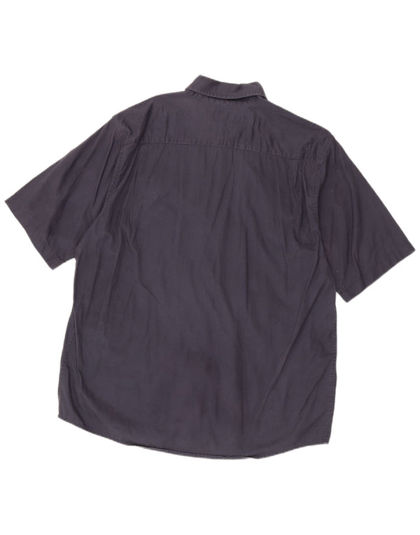 Wrangler Herren-Kurzarmhemd XL aus marineblauer Baumwolle