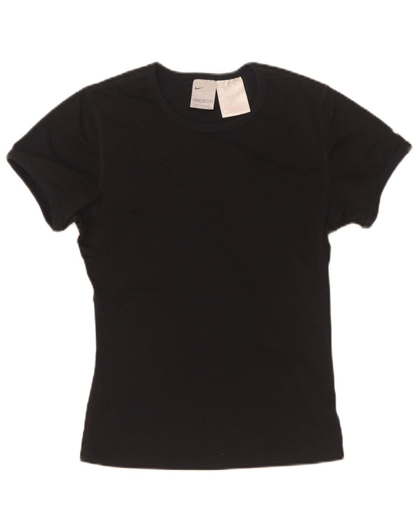 Nike Womens T-Shirt Top US 8/10 Medium Black Polyester