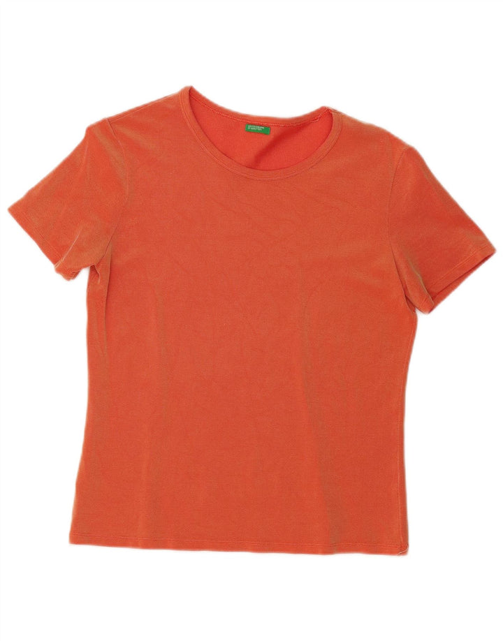 Benetton Womens T-Shirt Top UK 12 Medium Orange