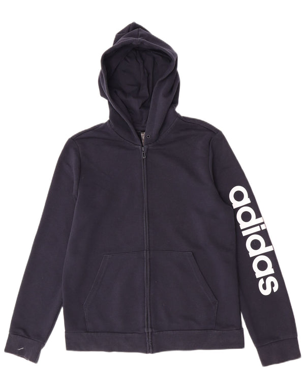 Γυναικείο πουλόβερ με κουκούλα με φερμουάρ Adidas UK 16/18 Large Navy Blue Sports