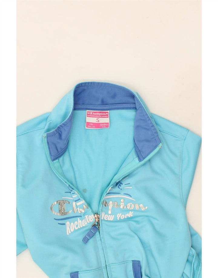 CHAMPION Boys Graphic Tracksuit Top Jacket 7-8 Years Small Blue Polyester Vintage Champion and Second-Hand Champion from Messina Hembry 