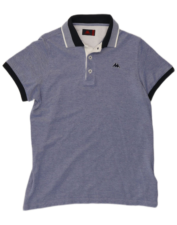 Camisa polo masculina Kappa médio azul colorblock algodão