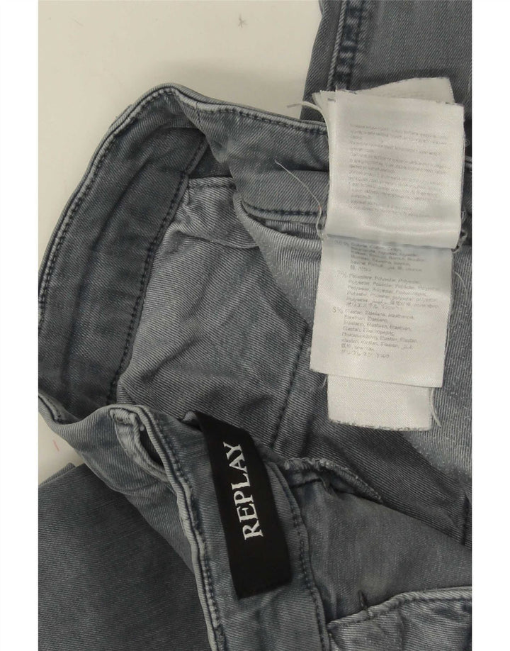 Replay Mens Slim Jeans W34 L32 Grey Cotton