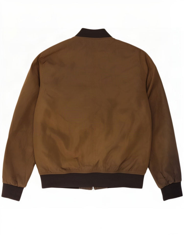Zara Herre Bomber Jacket UK 40 Large Khaki Colourblock Polyester