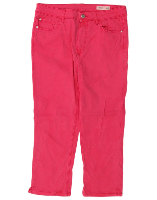 Marks & Spencer Damen Skinny Capri Jeans UK 14 Large W30 L21 Rosa Baumwolle