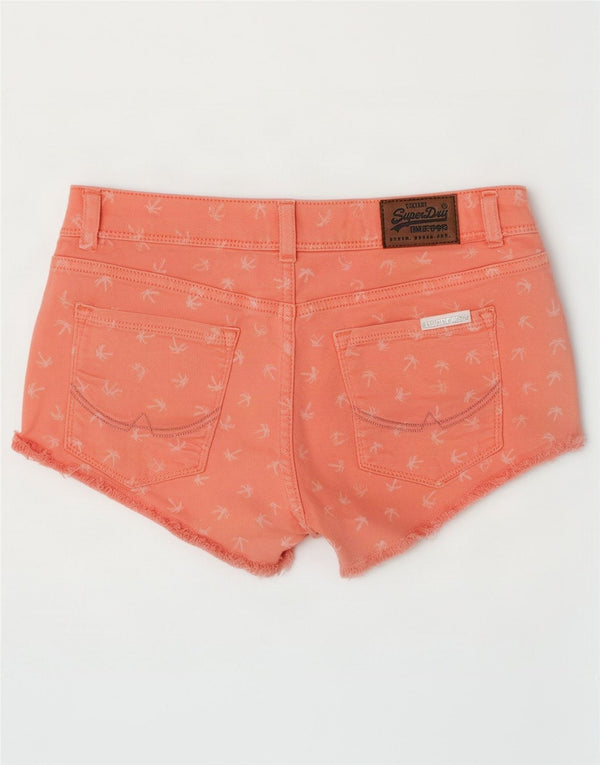 Pantaloncini di jeans hawaiani da donna Superdry W27 piccoli in cotone rosa