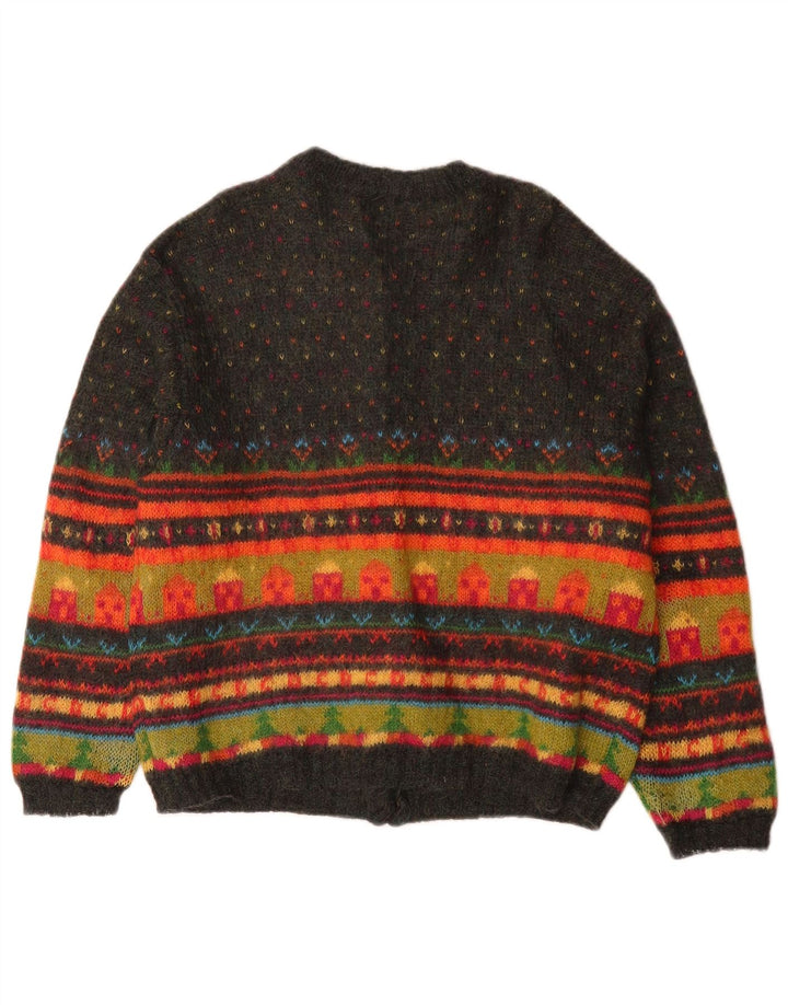 Benetton Womens Cardigan Sweater UK 14 Medium Multicoloured Fair Isle