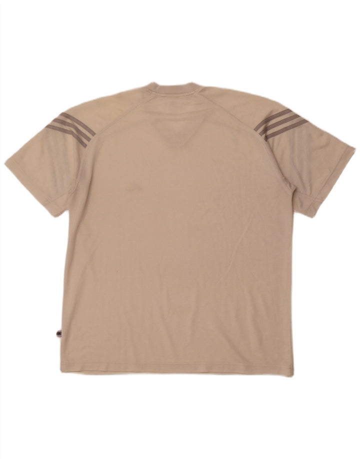 ADIDAS Herre T-Shirt Top UK 42/44 Stor Beige Polyester