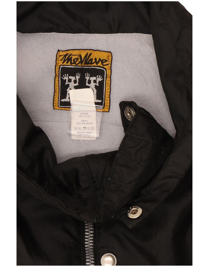 Vintage Mens Graphic Windbreaker Jacket UK 40 Large Black Nylon