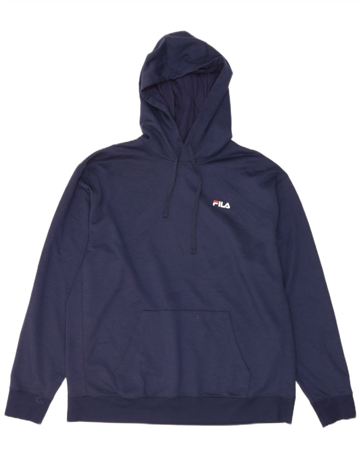 Felpa con cappuccio Fila da uomo XL in poliestere blu navy