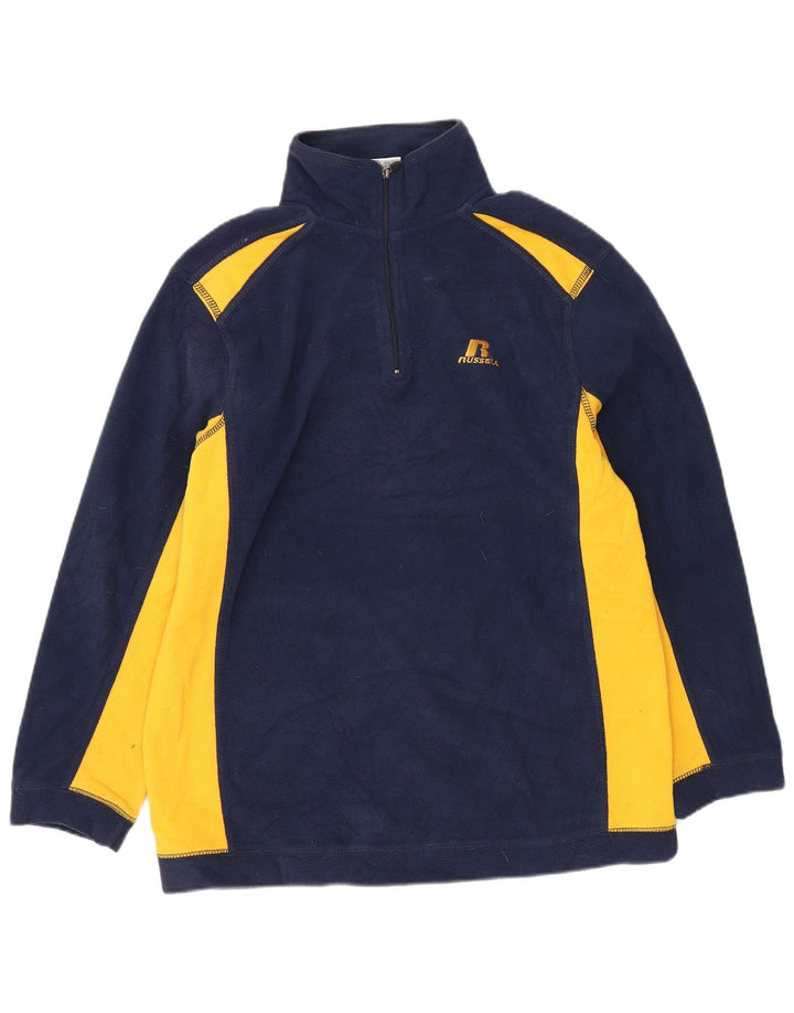 Russell Athletic Womens Fleece Jumper UK 10/12 Medium Navy Blue Polyester