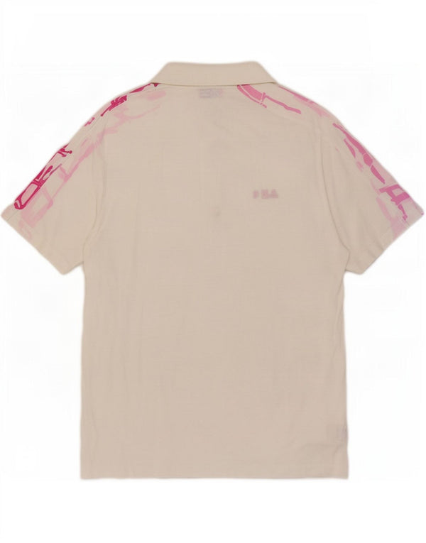 Fila Mens Graphic Polo Shirt IT 52 Large White Cotton