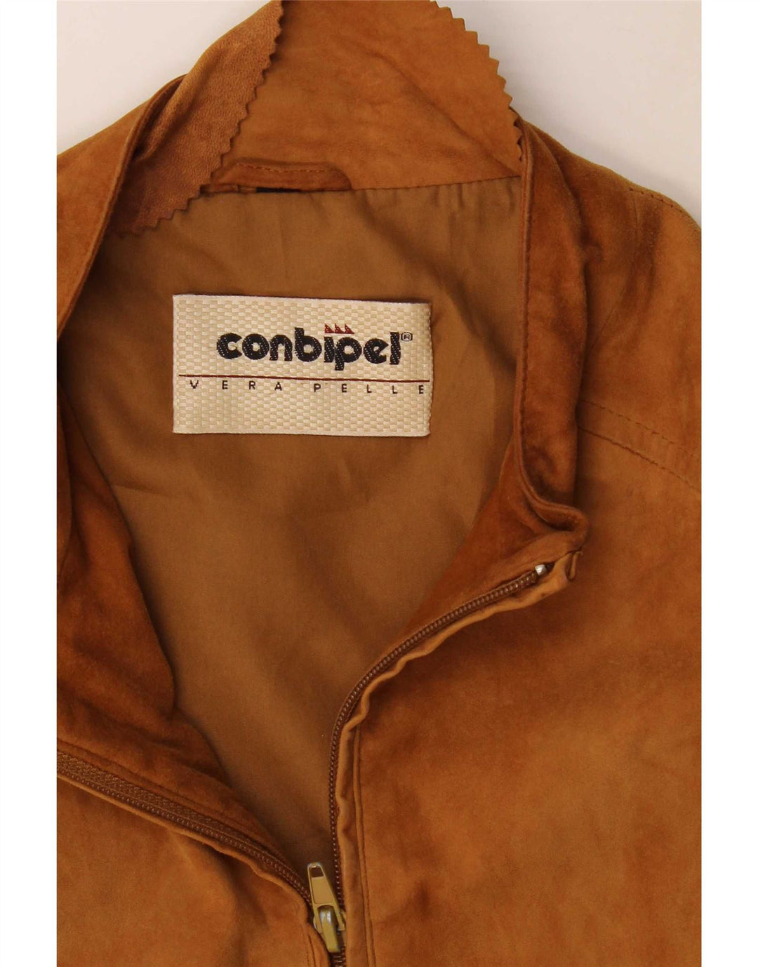 Conbipel Γυναικείο Σουέντ Μπουφάν UK 10 Small Beige Leather