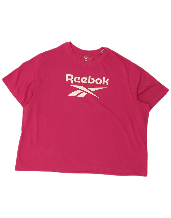Γυναικείο γραφικό μπλουζάκι Reebok Top UK 30/32 4XL Ροζ βαμβακερό