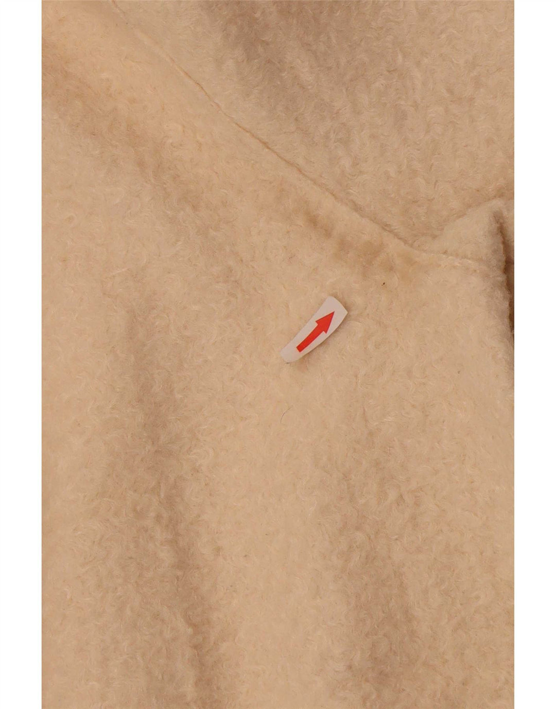 Zara Dame Oversized Fleece Overfrakke UK 14 Medium Beige Polyester