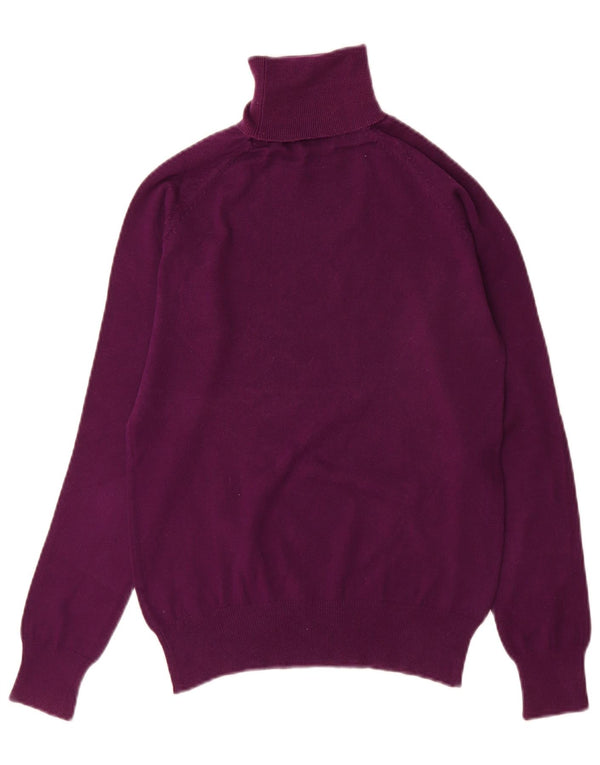 Zara Womens Roll Neck Jumper Sweater UK 14 Large Purple Cotton