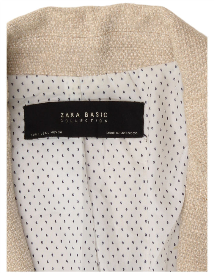 Zara Womens Open Blazer Jacket UK 16 Large Off White