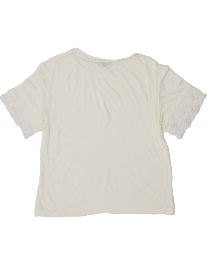TOMMY HILFIGER Womens T-Shirt Top UK 14 Medium White Vintage Tommy Hilfiger and Second-Hand Tommy Hilfiger from Messina Hembry 