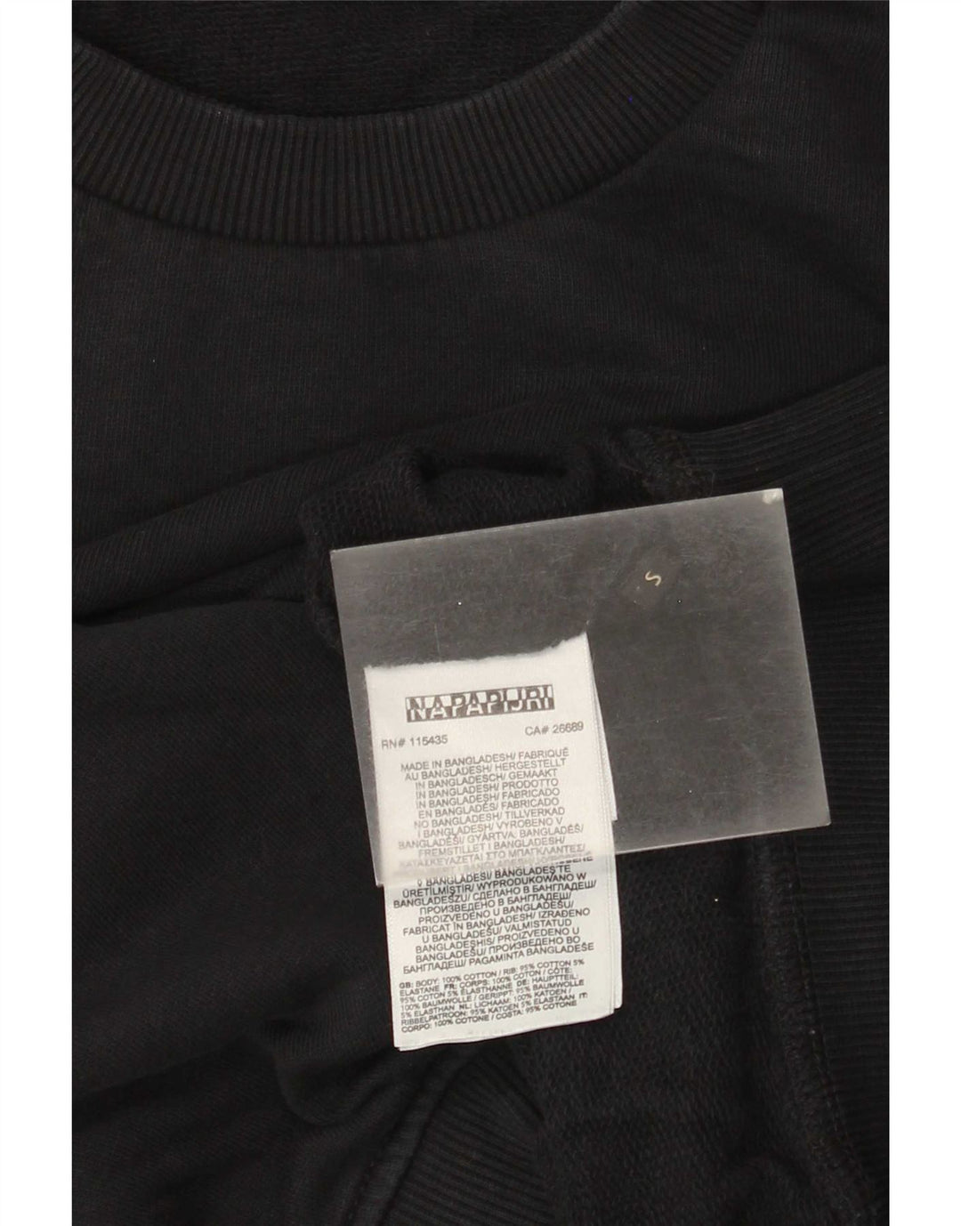 Napapijri Mens Sweatshirt Jumper Small Black Cotton