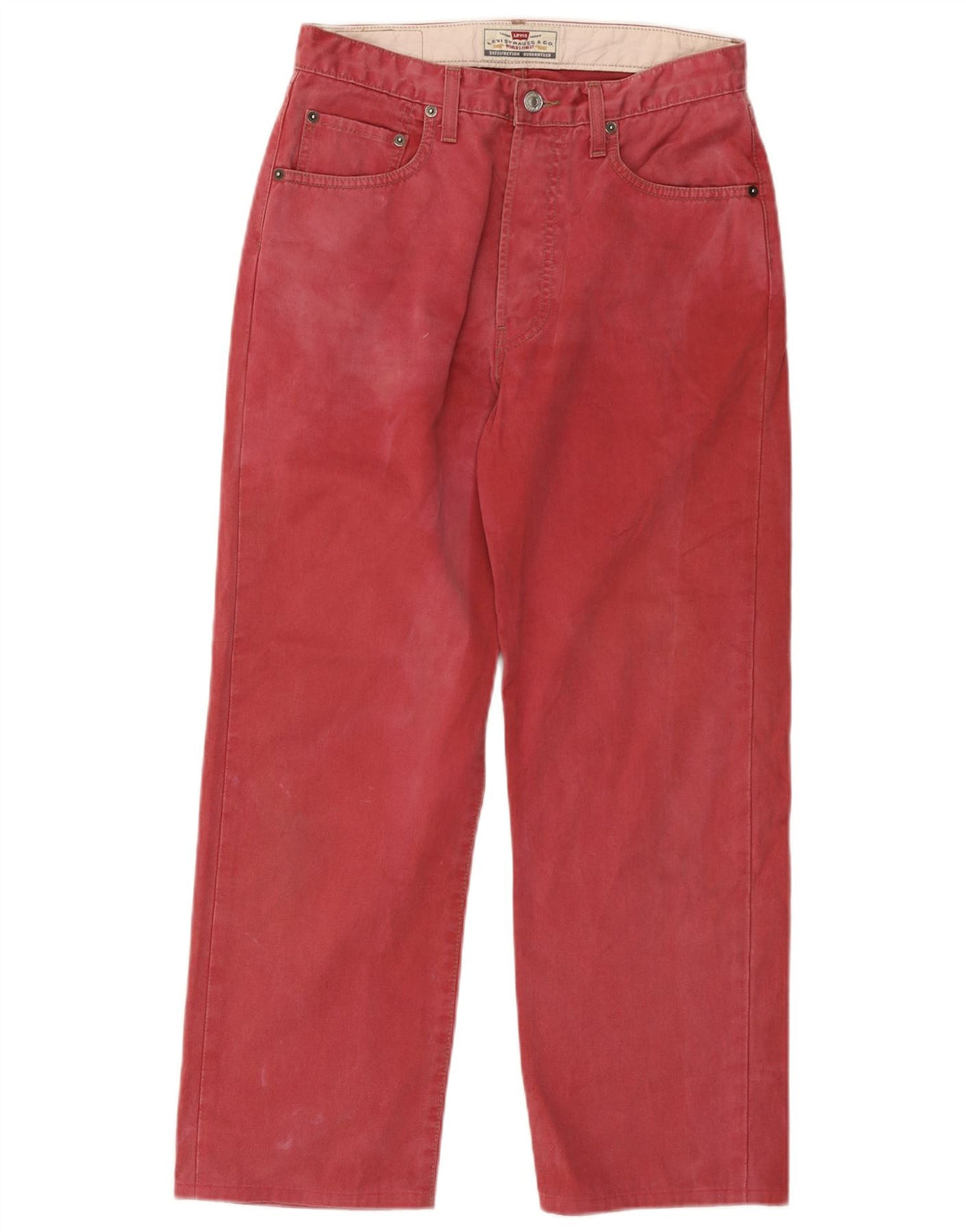 Levi's Mens 401 Straight Jeans W31 L26 Red Cotton