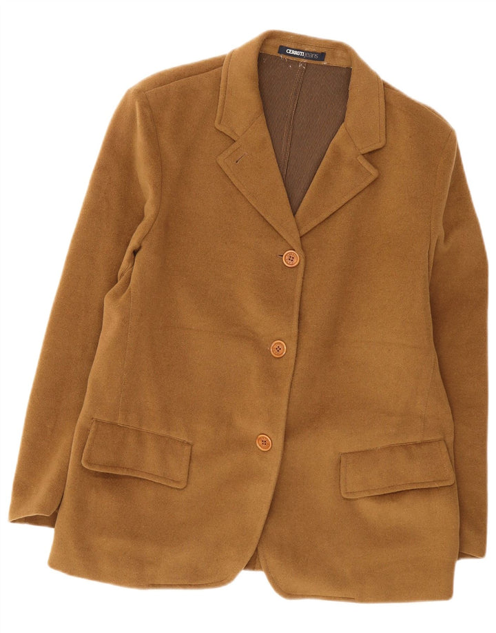 Cerruti Dame 3-knaps blazerjakke UK 16 Stor brun polyester