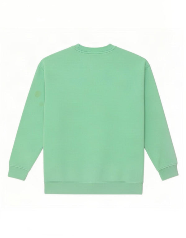 Felpa oversize con grafica da donna Adidas UK 8 Small Green Cotton