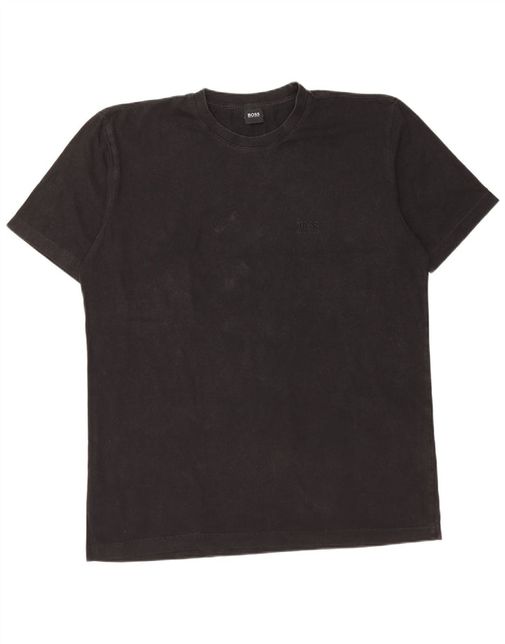 Hugo Boss Hommes T-Shirt Top Large Noir Coton
