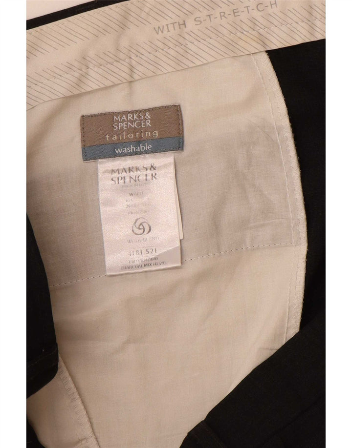 Marks & Spencer Mens Pegged Suit Trousers W40 L29 Grey Polyester