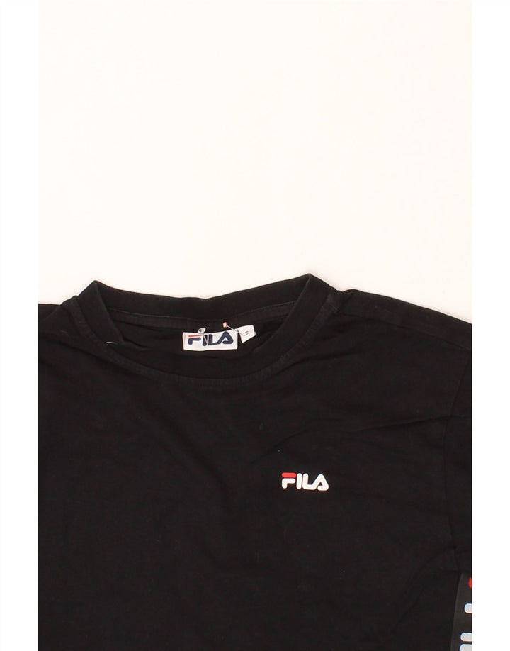 FILA Mens Graphic T-Shirt Top Small Black Cotton Vintage Fila and Second-Hand Fila from Messina Hembry 
