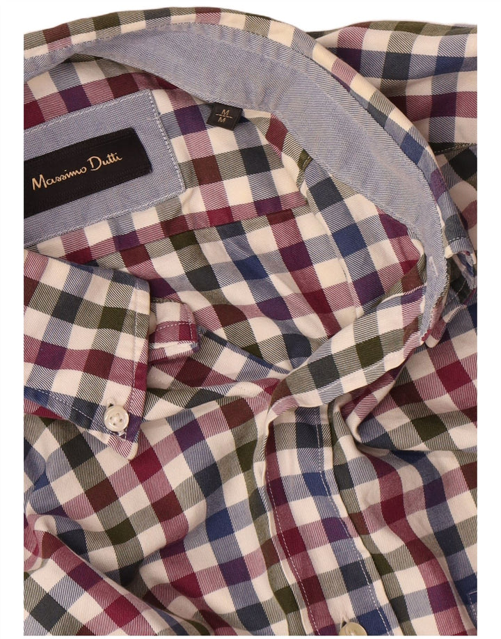 MASSIMO DUTTI Camicia da uomo in flanella di cotone a quadretti multicolore medio