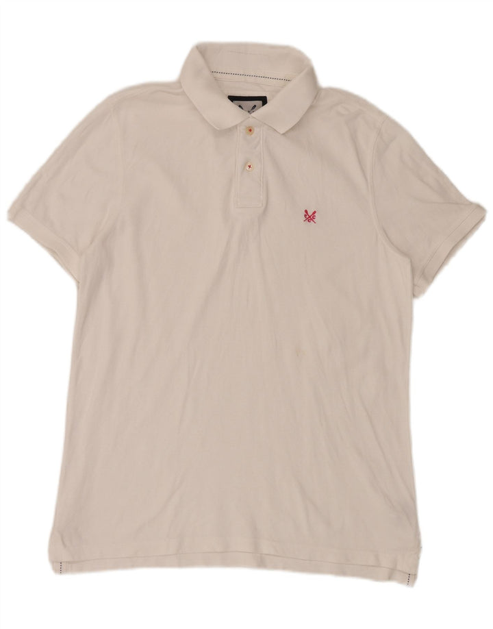 Ανδρικό μπλουζάκι πόλο Crew Clothing, μεσαίο λευκό βαμβακερό