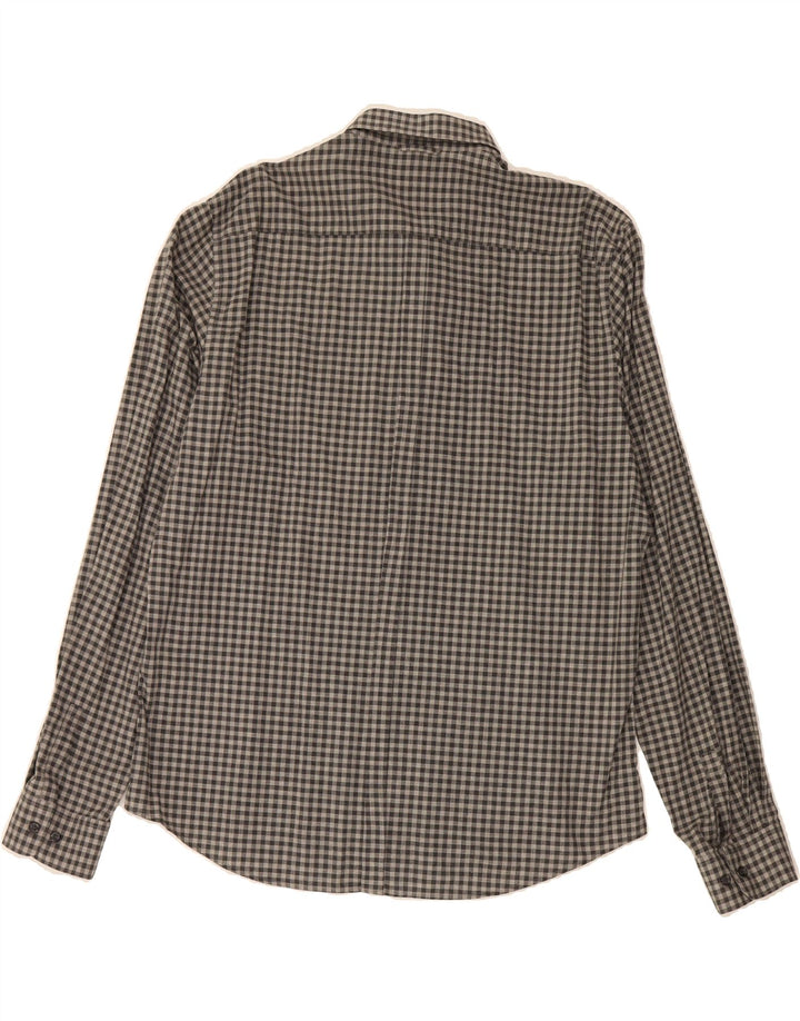 DKNY Mens Flannel Shirt XL Grey Gingham Cotton Vintage Dkny and Second-Hand Dkny from Messina Hembry 