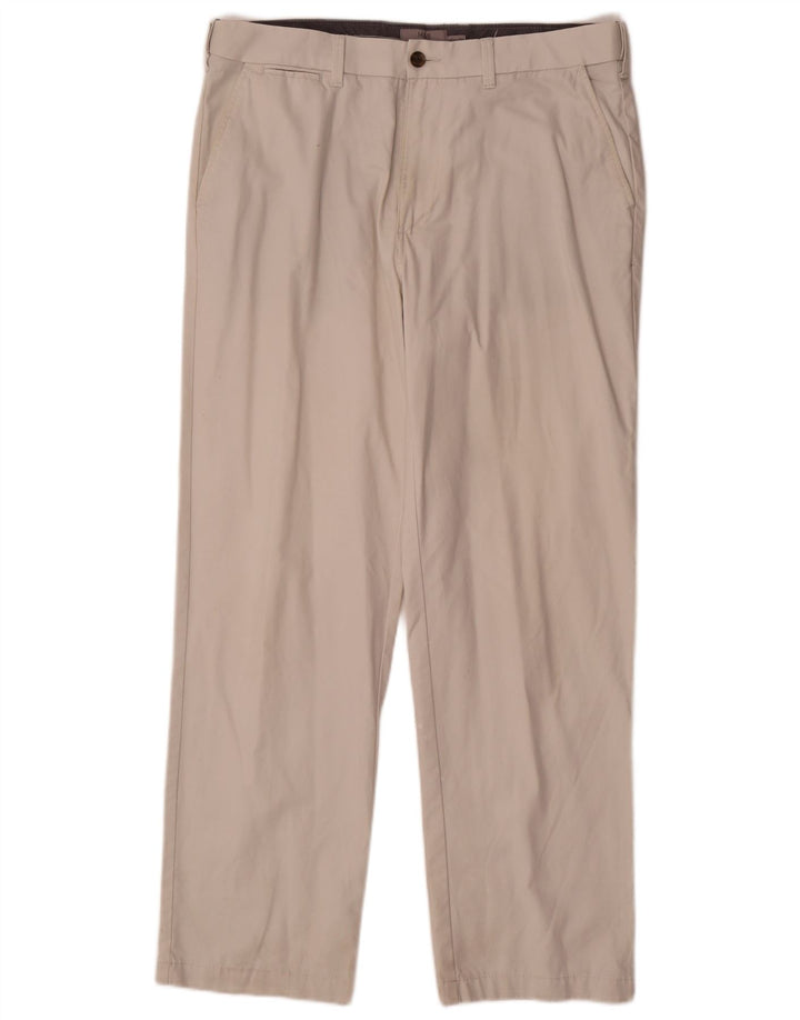 Marks & Spencer Mens Straight Regular Chino Trousers W36 L31 Off White