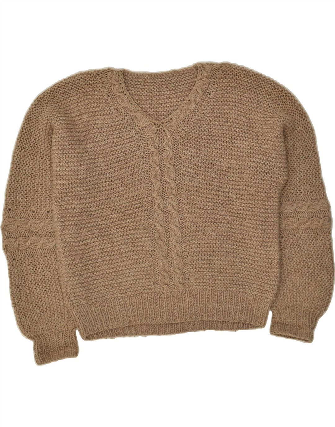 VINTAGE Womens V-Neck Jumper Sweater UK 18 XL Brown | Vintage Vintage | Thrift | Second-Hand Vintage | Used Clothing | Messina Hembry 