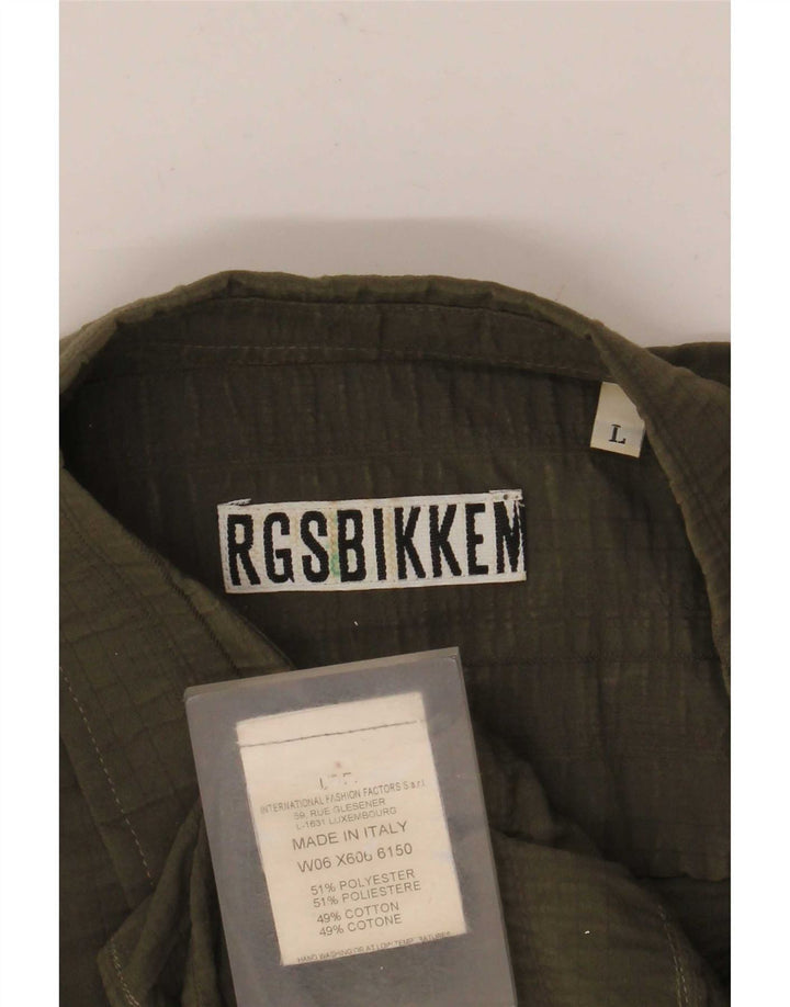 Bikkembergs Chemise Homme Large Kaki Polyester